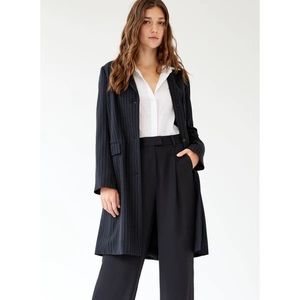 Aritzia Babaton Navy Pinstripe Trent Jacket